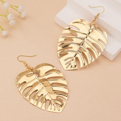 Iron Earring, Leaf, plated, different styles for choice & for woman, more colors for choice, Sold By Pair