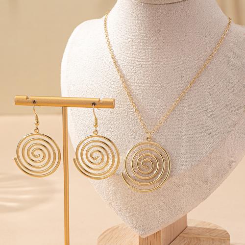 Tibetan Style Jewelry Sets, earring & necklace, plated, for woman, gold, Sold By Set