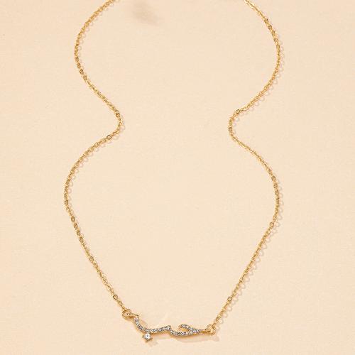 Collier de bijoux en alliage de zinc, Placage, pavé de micro zircon & pour femme, Or, Vendu par PC