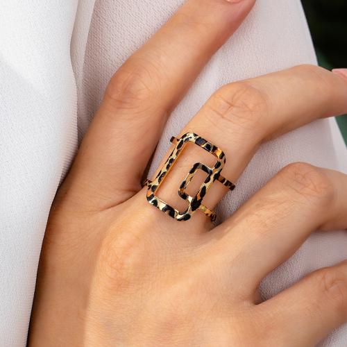 Finger Ring Jewelry, Iron, plated, for woman, gold, Sold By PC