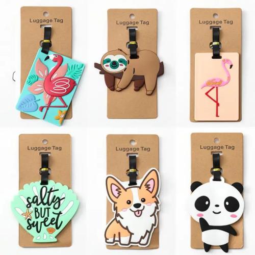 Soft PVC Luggage Tag, multifunctional & 3D effect & different styles for choice, more colors for choice, Package size 18*8*1cm, Sold By PC