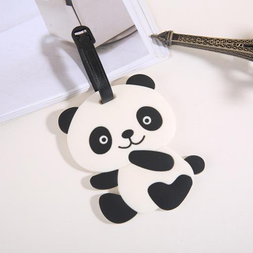 Soft PVC Luggage Tag, multifunctional & 3D effect & different styles for choice, white and black, 130x70mm, Sold By PC