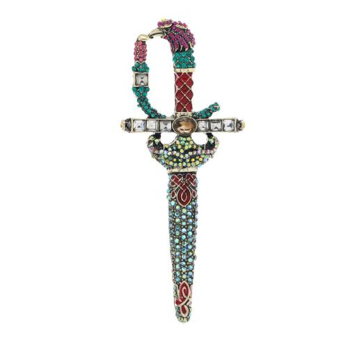 Tibetan Style Brooches, plated, for man & with rhinestone, more colors for choice, Sold By PC