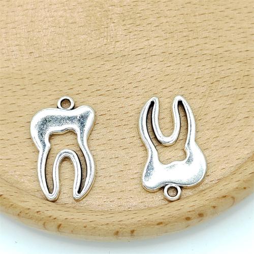 Tibetan Style Pendants, Tooth, antique silver color plated, DIY, 15x24mm, 100PCs/Bag, Sold By Bag