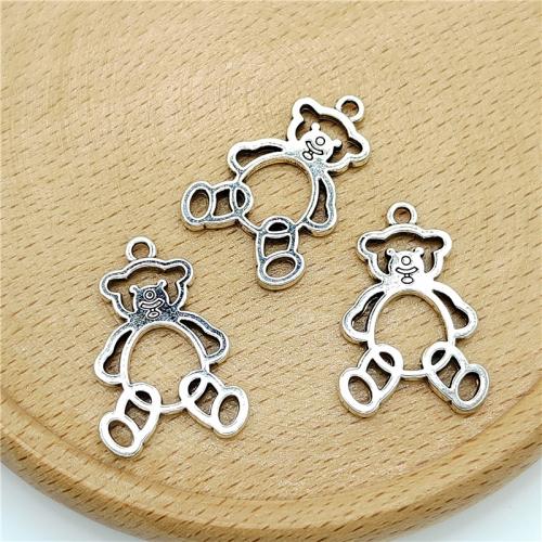 Tibetan Style Animal Pendants, Bear, antique silver color plated, DIY, 18x26mm, 100PCs/Bag, Sold By Bag