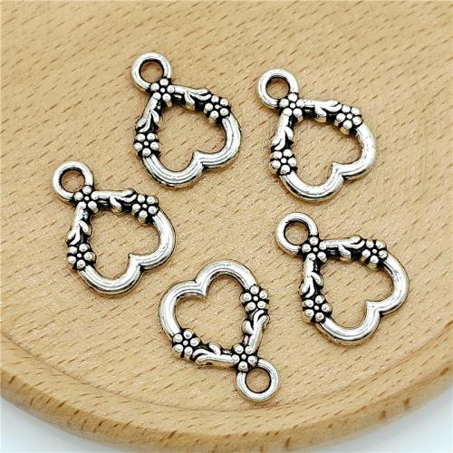 Tibetan Style Heart Pendants, antique silver color plated, DIY, 12x17mm, 100PCs/Bag, Sold By Bag