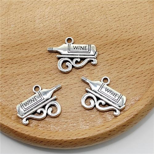 Tibetan Style Pendants, Winebottle, antique silver color plated, DIY, 22x17mm, 100PCs/Bag, Sold By Bag