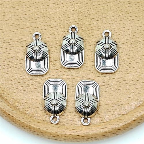 Tibetan Style Hat pendentifs, alliage de zinc, chapeau, Plaqué de couleur d'argent, DIY, 10x20mm, 100PC/sac, Vendu par sac