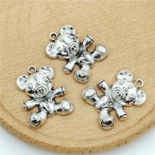 Tibetan Style Animal Pendants, Bear, antique silver color plated, DIY, 19x27mm, 100PCs/Bag, Sold By Bag