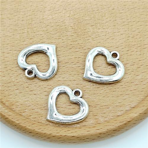 Tibetan Style Heart Pendants, antique silver color plated, DIY, 18x18mm, 100PCs/Bag, Sold By Bag