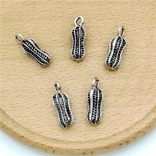 Tibetan Style Pendants, Peanut, antique silver color plated, DIY, 4.20x20mm, 100PCs/Bag, Sold By Bag