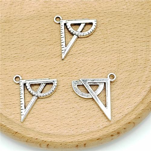 Tibetan Style Pendants, ruler, antique silver color plated, DIY, 20x20mm, 100PCs/Bag, Sold By Bag