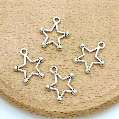 Tibetan Style Star Pendant, antique silver color plated, DIY, 15x18mm, 100PCs/Bag, Sold By Bag