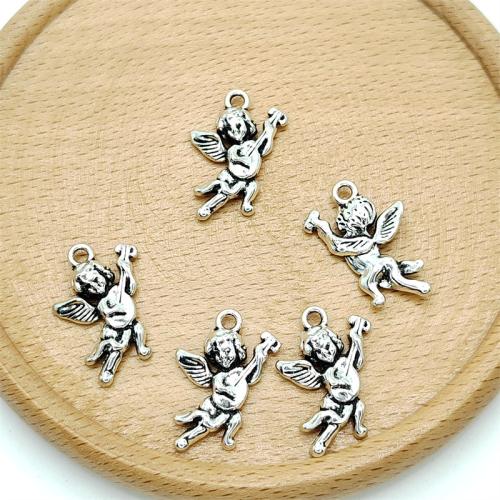 Tibetan Style Pendants, Angel, antique silver color plated, DIY, 15x23mm, 100PCs/Bag, Sold By Bag