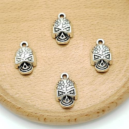 Tibetan Style Pendants, Mask, antique silver color plated, DIY, 12x20mm, 100PCs/Bag, Sold By Bag