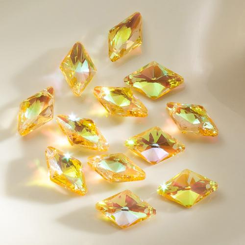 Crystal Pendants, Rhombus, plated, DIY, more colors for choice, 12x19mm, Sold By Bag