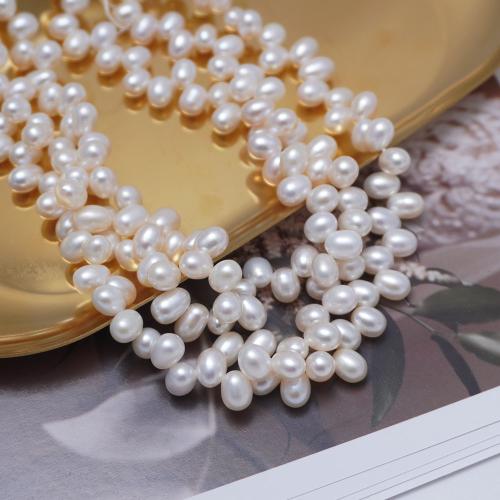 Cultured Rice Freshwater Pearl Beads, DIY & top drilled, white, 8-9mm, Sold Per Approx 35-36 cm Strand