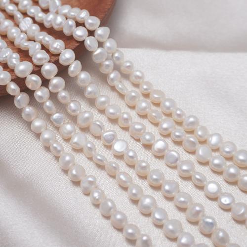 Keshi Cultured Freshwater Pearl Beads, DIY, white, 5-6mm, Sold Per Approx 35 cm Strand