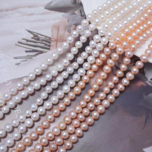 Natural Freshwater Pearl Loose Beads, Slightly Round, DIY, more colors for choice, 5-6mm, Sold Per Approx 37 cm Strand