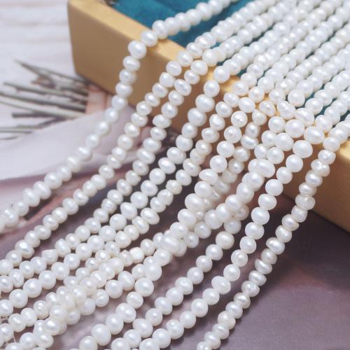 Cultured Potato Freshwater Pearl Beads, DIY, white, 3.5-4mm, Sold Per Approx 39 cm Strand