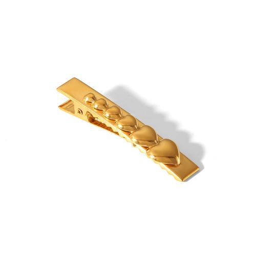 Alligator Hair Clip, 304 Stainless Steel, for woman, golden, 61x10mm, Sold By PC