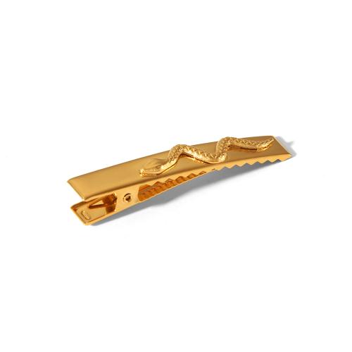 Alligator Hair Clip, 304 Stainless Steel, for woman, golden, 61x10mm, Sold By PC