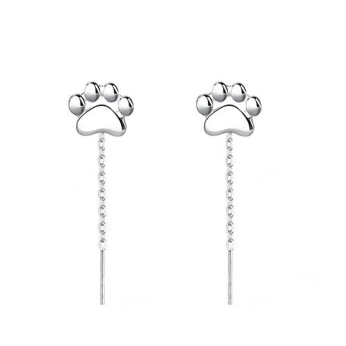 Argent sterling 925 boucles d'oreilles chaîne, bijoux de mode & pour femme, 25mm, Vendu par paire