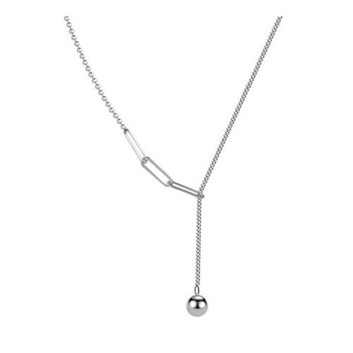 925 Sterling Silver Necklace, with 5cm extender chain, fashion jewelry & for woman, Length:Approx 48 cm, Sold By PC