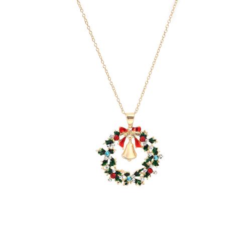 Tibetan Style Sweater Necklace, Christmas Design & for woman & enamel, 44x50mm, Sold Per Approx 62.5 cm Strand