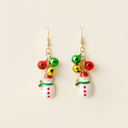 Boucles d'oreilles de Noël, alliage de zinc, Conception de Noël & styles différents pour le choix & pour femme & émail, Vendu par paire