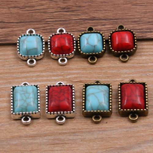 Tibetan Style Connector, with turquoise, plated, DIY & different size for choice & 1/1 loop, more colors for choice, nickel, lead & cadmium free, Approx 100PCs/Bag, Sold By Bag