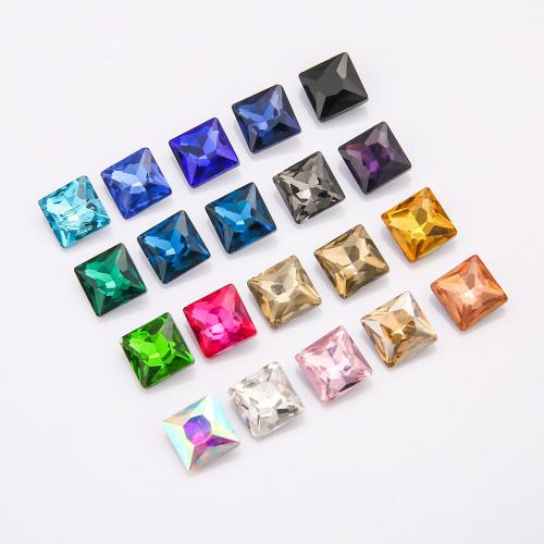 Glass Cabochons, Square, DIY & different size for choice, more colors for choice, 100PCs/Bag, Sold By Bag