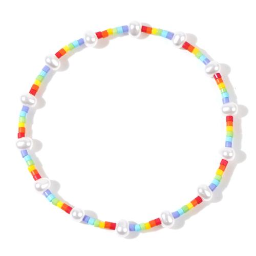 Seedbead bracelet, avec perle de plastique, bijoux de mode & pour femme, multicolore, Longueur:Environ 16.5 cm, Vendu par PC