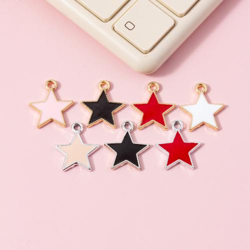 Tibetan Style Enamel Pendants, Star, plated, DIY, more colors for choice, 15.80x18.30mm, 100PCs/Bag, Sold By Bag