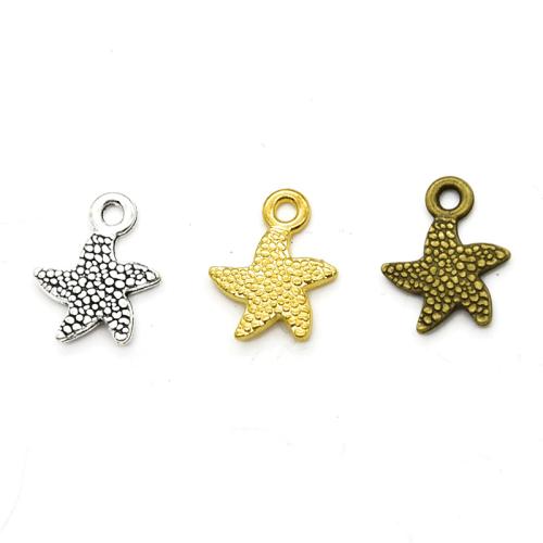 Tibetan Style Animal Pendants, Starfish, plated, DIY, more colors for choice, 16x13mm, 100PCs/Bag, Sold By Bag