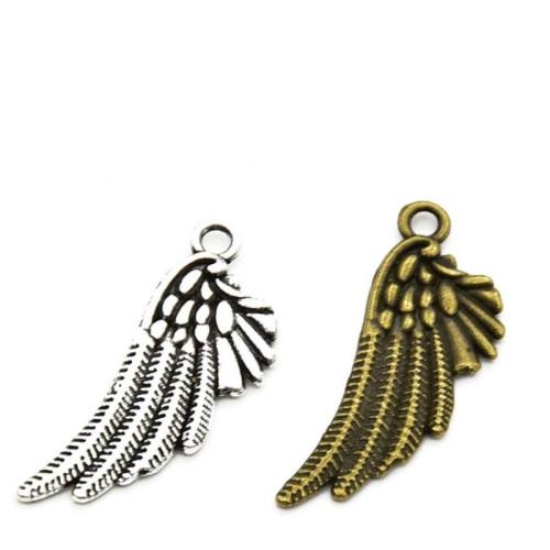 Wing Shaped Tibetan Style Pendants, plated, DIY, more colors for choice, 29x11mm, 100PCs/Bag, Sold By Bag