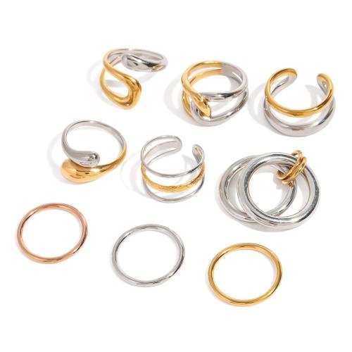 Stainless Steel Finger Ring, 304 Stainless Steel, plated, fashion jewelry & different designs for choice, more colors for choice, Sold By PC