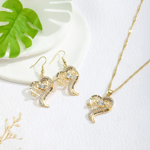 Tibetan Style Jewelry Sets, Heart, gold color plated, fashion jewelry & different styles for choice & with rhinestone, golden, nickel, lead & cadmium free, Sold By PC