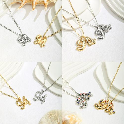 Tibetan Style Jewelry Necklace, Number, plated, fashion jewelry & different designs for choice & with rhinestone, more colors for choice, nickel, lead & cadmium free, Sold By PC