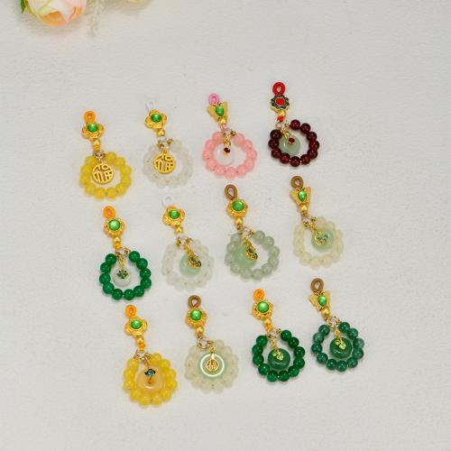 Tibetan Style Pendants, with Lampwork, plated, fashion jewelry, more colors for choice, nickel, lead & cadmium free, 55mm, Sold By PC