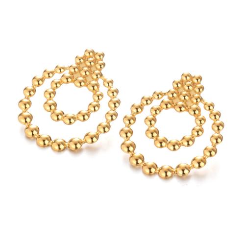 Boucle d'oreille de gaujon en acier inoxydable, Acier inoxydable 304, Placage, pour femme, Or, Vendu par paire