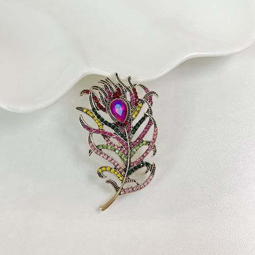 Tibetan Style Brooches, for woman & with rhinestone, multi-colored, 70x50mm, Sold By PC