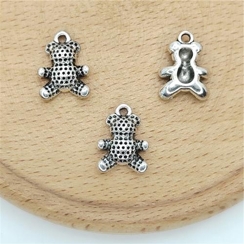 Tibetan Style Animal Pendants, Bear, antique silver color plated, DIY, 11x14mm, 100PCs/Bag, Sold By Bag