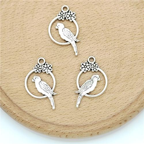 Tibetan Style Animal Pendants, Bird, antique silver color plated, DIY, 15x29mm, 100PCs/Bag, Sold By Bag