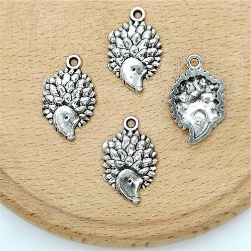 Tibetan Style Animal Pendants, Hedgehog, antique silver color plated, DIY, 15x23mm, 100PCs/Bag, Sold By Bag