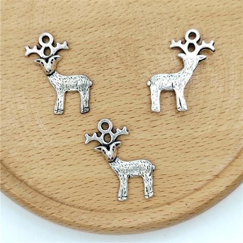 Tibetan Style Animal Pendants, Deer, antique silver color plated, DIY, 15x22.50mm, 100PCs/Bag, Sold By Bag