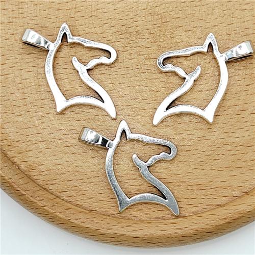 Tibetan Style Animal Pendants, Horse, antique silver color plated, DIY, 23x26mm, 100PCs/Bag, Sold By Bag