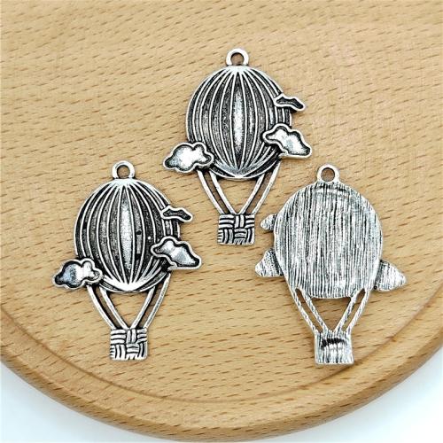 Pendentifs en alliage de zinc, Ballon chaud, Plaqué de couleur d'argent, DIY, 22x31mm, 100PC/sac, Vendu par sac