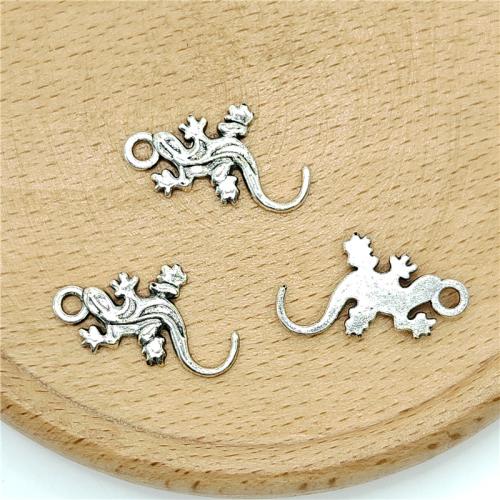 Tibetan Style Animal Pendants, Lizard, antique silver color plated, DIY, 12x22.50mm, 100PCs/Bag, Sold By Bag