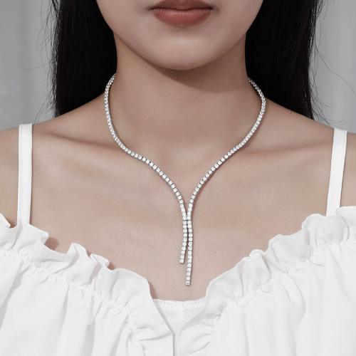 Plata de ley 925 collar, con Moissanite, diverso tamaño para la opción & para mujer, Vendido por UD